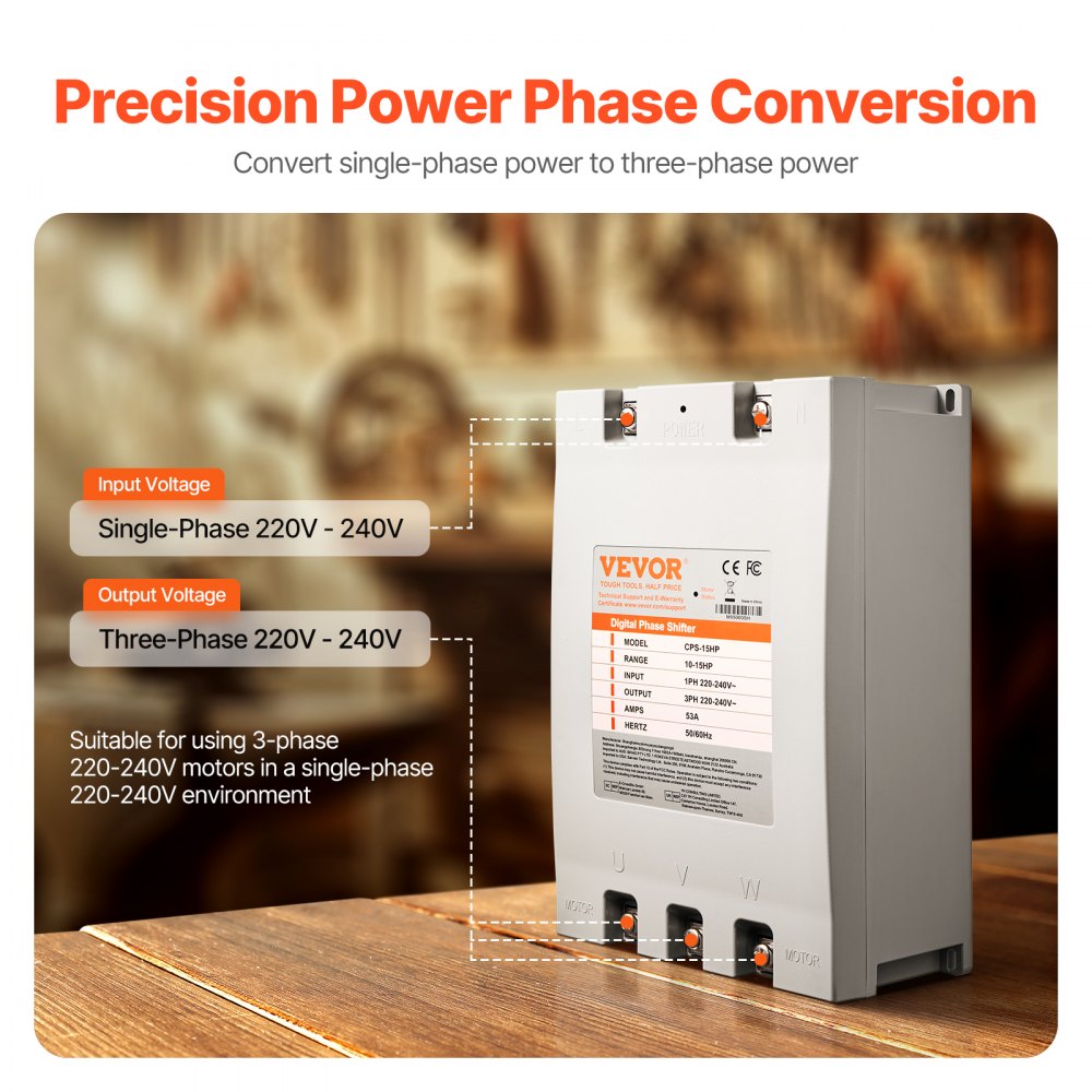 DPS MY-PS-20 Digital Phase Converter – Single To 3 Phase, 15HP (11kW), 45A, 200V-240V