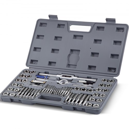 VEVOR Tap and Die Set, 60 PCS Tap Set Metric and Sae with Metal Storage ...