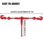 Grandroad Auto 3/8 1/2 Ratchet Binders 9,215 LBS Secure Working Load, G70 Hooks And Adjustable Length For Grade 70 80 Chains Tie Down Hauling Towing 2 Pack Red