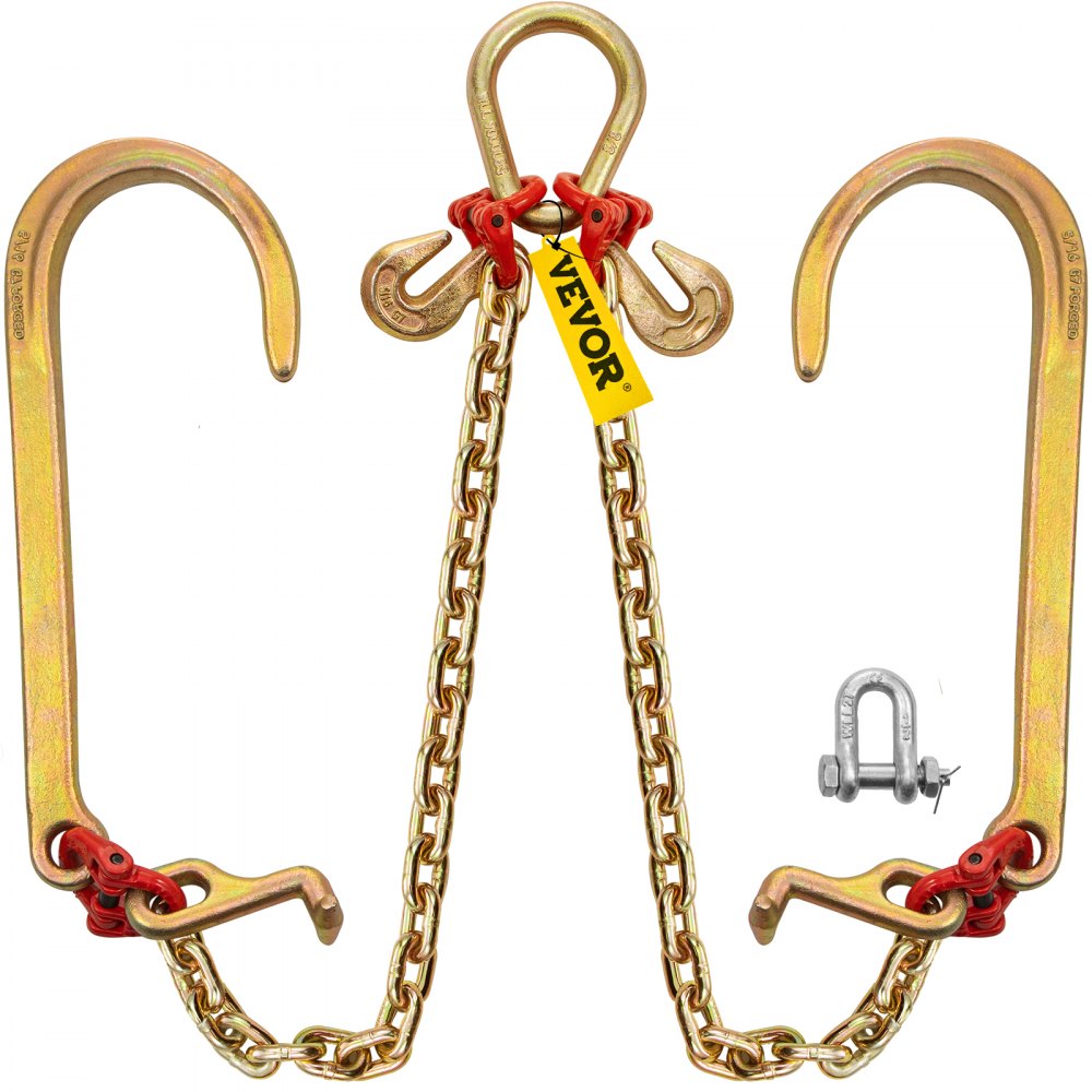 VEVOR V Bridle Chain, 5/16 in x 2 ft Bridle Tow Chain, Grade 80 V ...