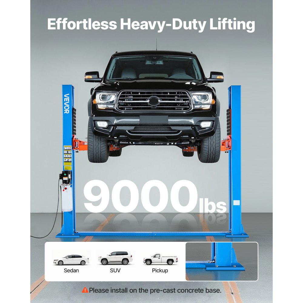 VEVOR 2 Post 9000 Pound Lift – 220V 2.95 HP Auto Hoist