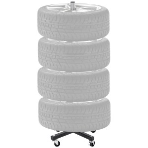 Tire Rack for 4 Tires with Rim Mobile Tyre Stand Fit up to 225mm Wide ...