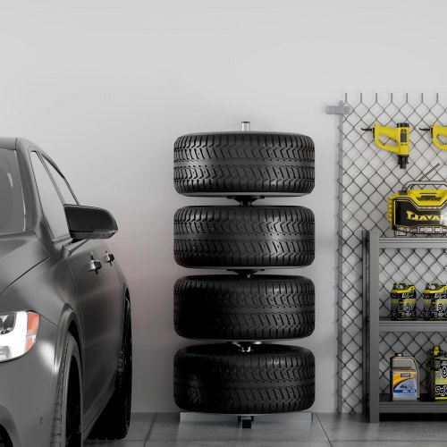Tire Rack for 4 Tires with Rim Tyre Stand Holder Fit up to 225mm Wide ...