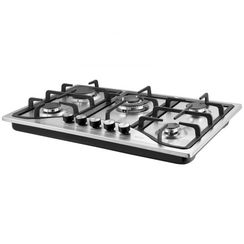 Piano Cottura A Gas VEVOR 2 Fuochi - 30,5 Cm - Acciaio Inox - Convertibile GPL/NG - Per Campeggio E Camper - 3