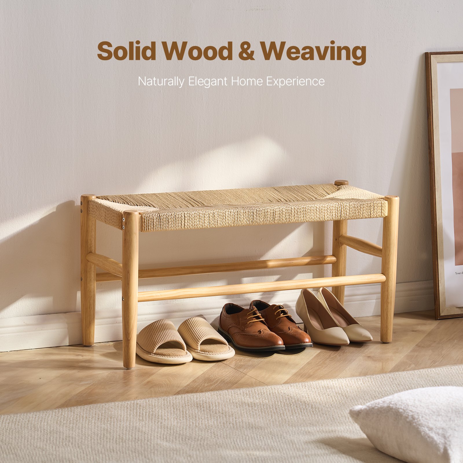 VEVOR Rattan Bench, 31.5