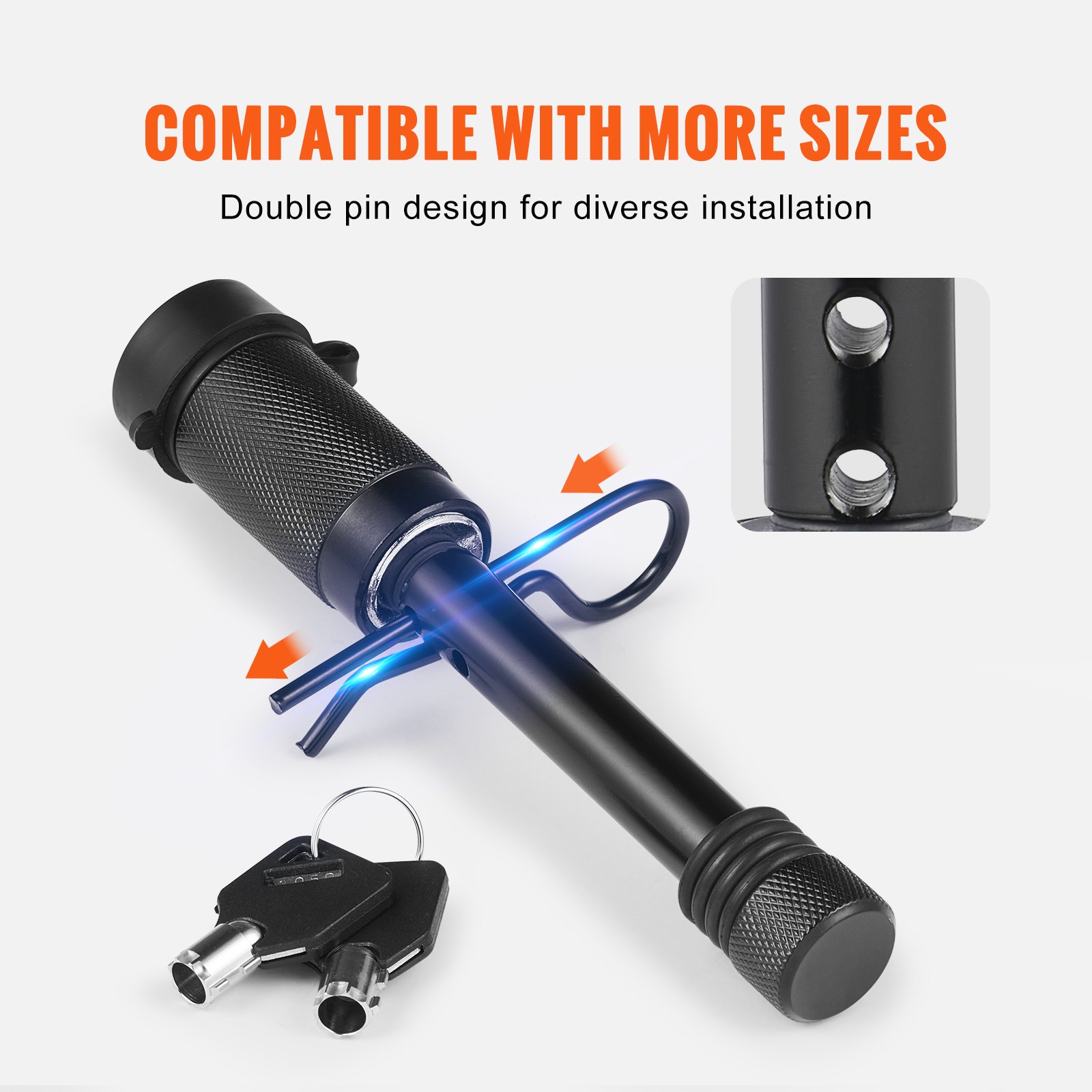 VEVOR Trailer Hitch Lock, 5/8-inch Diameter, Locking Receiver Pin with ...