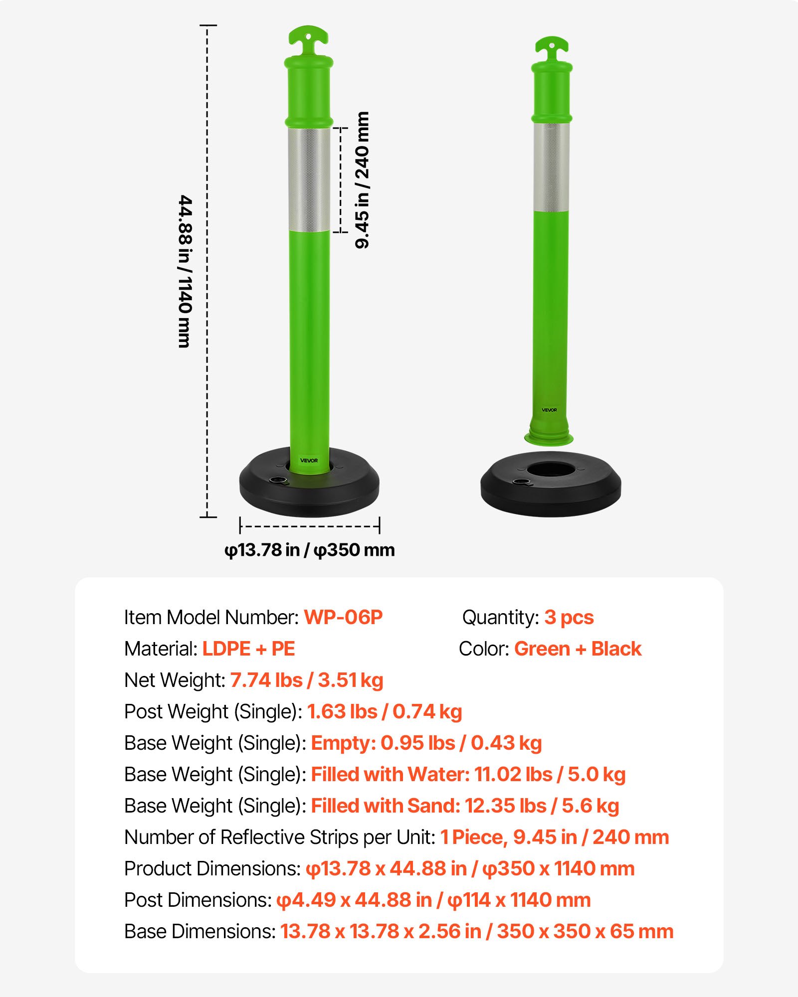 VEVOR Traffic Delineator Post – 48