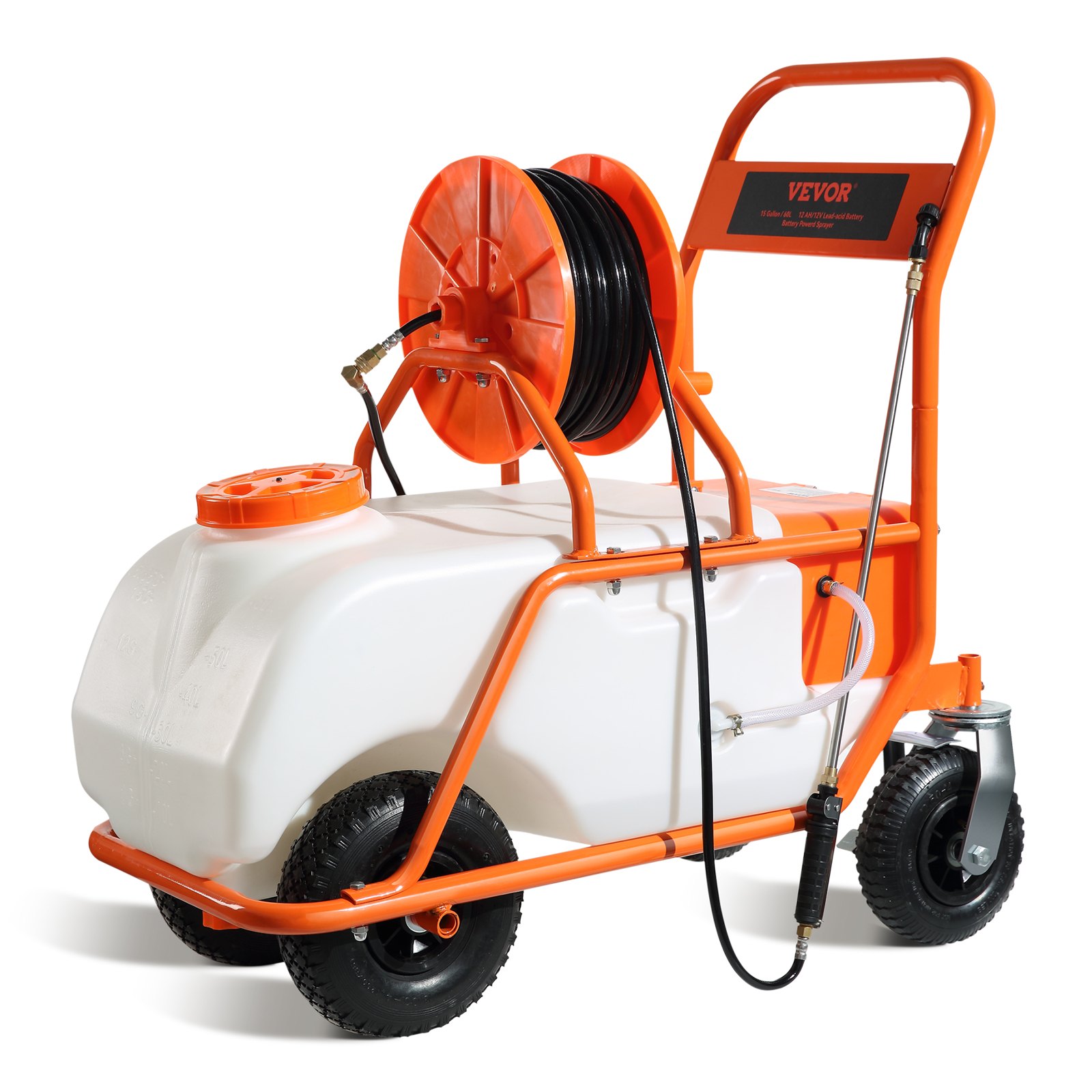 VEVOR Battery Powered Lawn Sprayer on Wheel, 0-90 PSI Adjustable ...