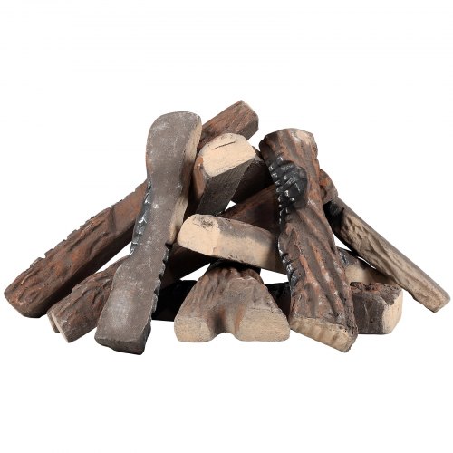 Barton 8pc Ceramic Log Stack Wood Fireplace Log Gas Realistic Logs Set - View #6