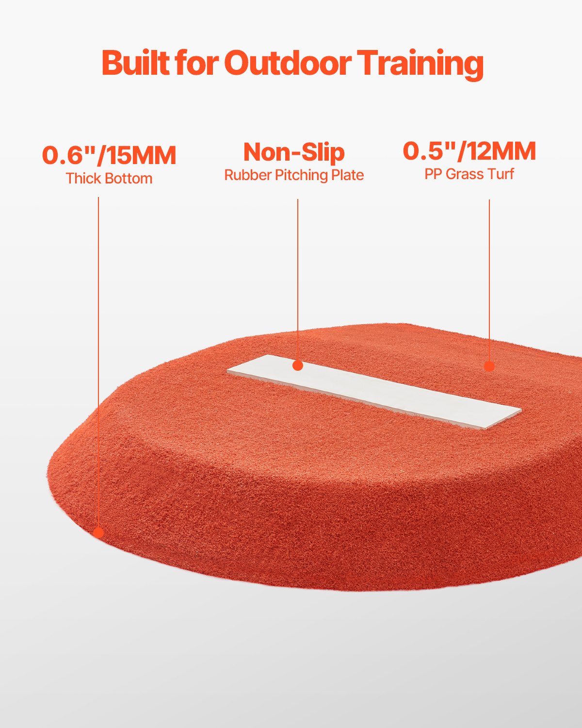VEVOR Pitching Mound, Portable Baseball Game Mound, 42 in Indoor ...