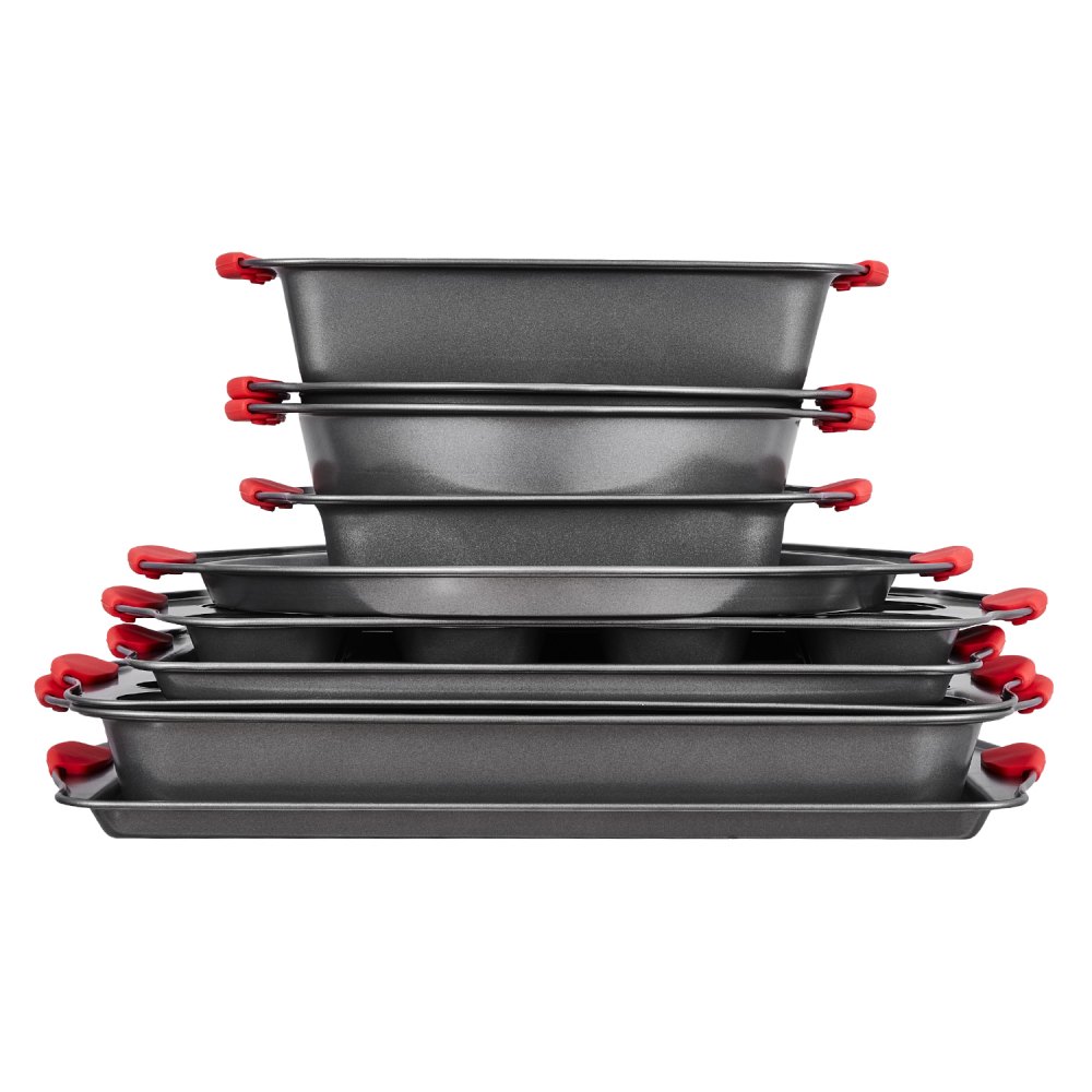 VEVOR Baking Pans Set, 10-Piece, Nonstick Carbon Steel Cookware Sheets ...