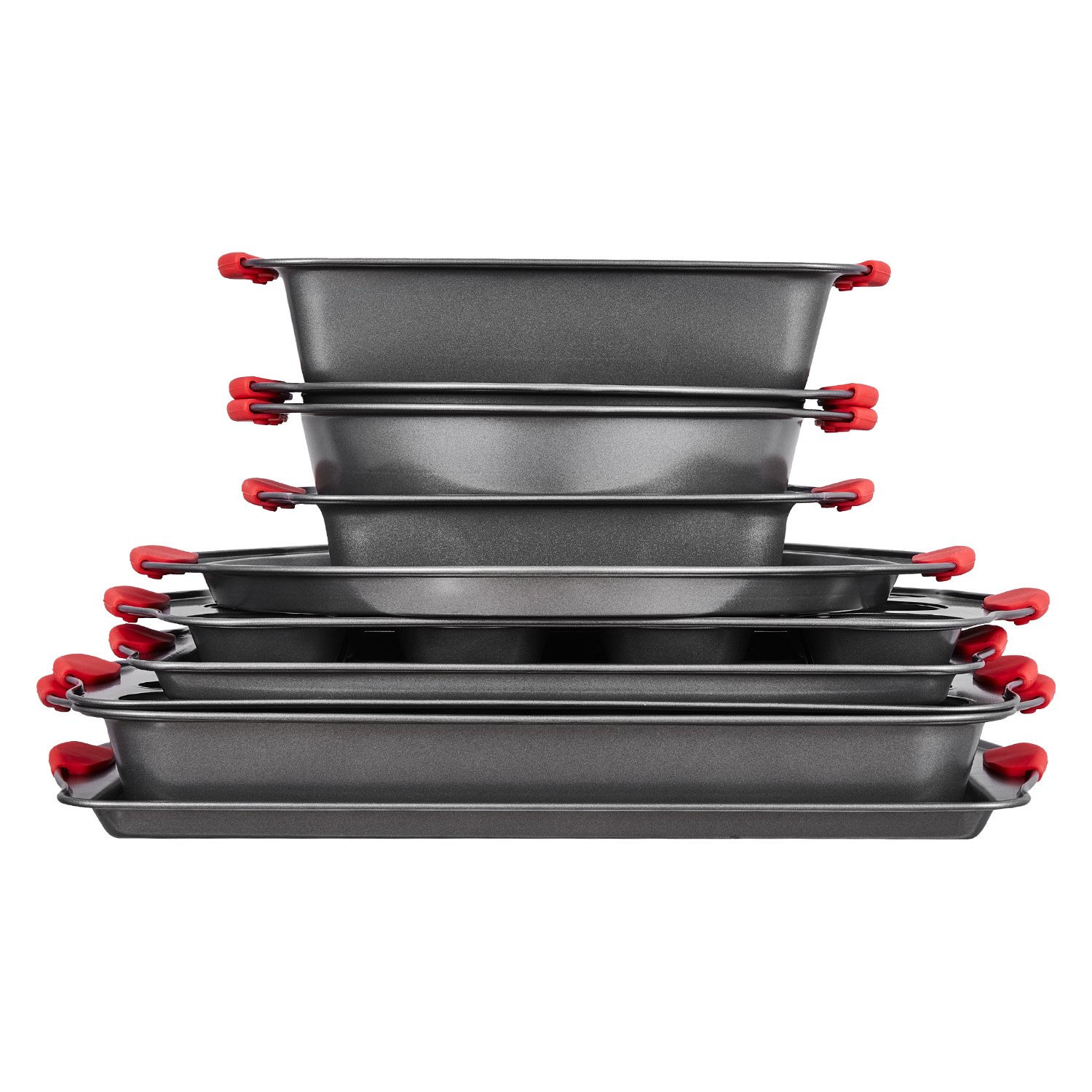 VEVOR Baking Pans Set, 10-Piece, Nonstick Carbon Steel Cookware Sheets ...