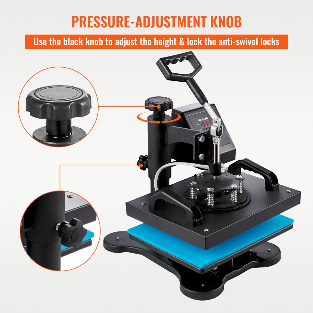 VEVOR Heat Press 12" X 10" Swing Away Heat Press Machine Daul Digital