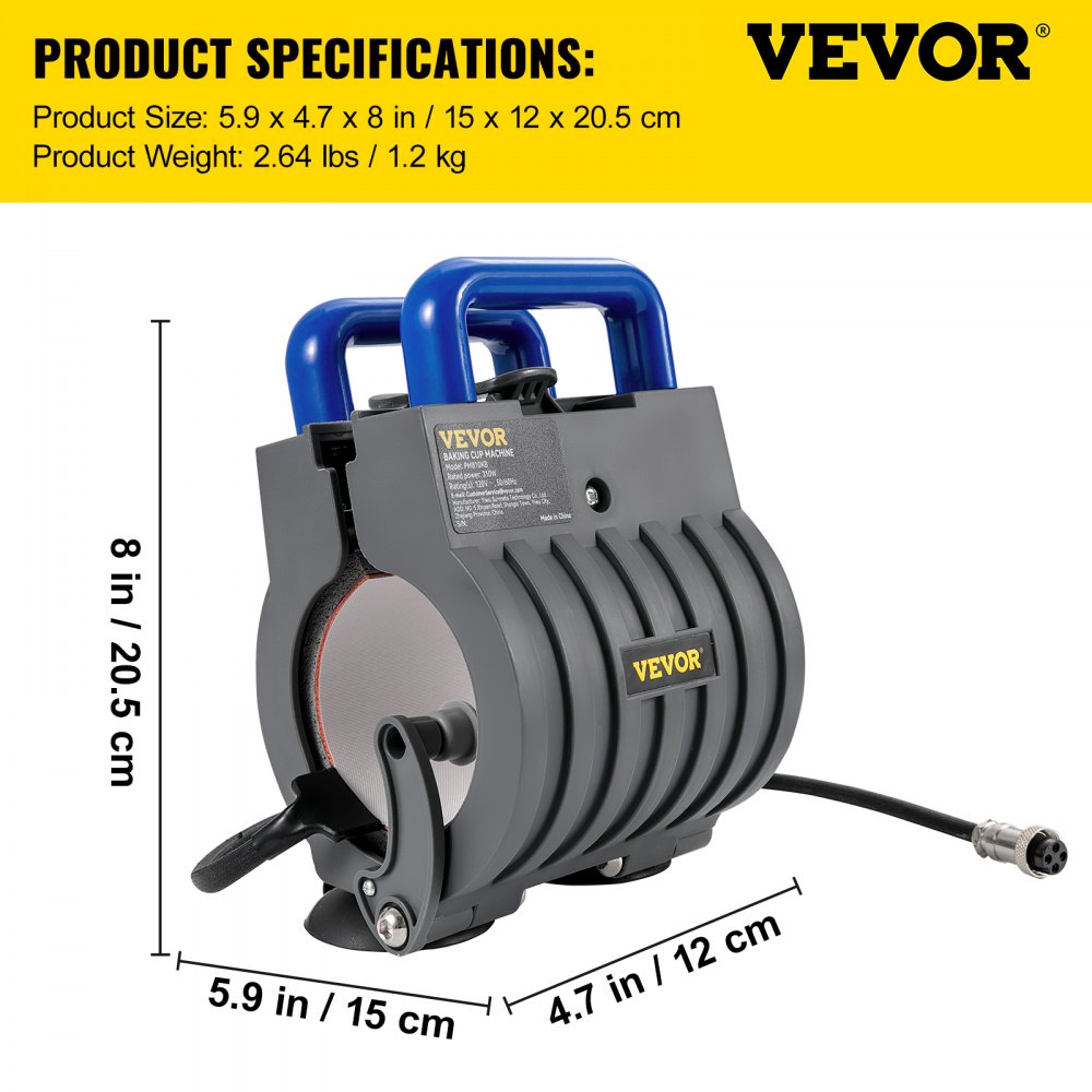 VEVOR Cup Heat Press Attachment, 11oz Mug Heating Transfer Element for Heat Press Machine