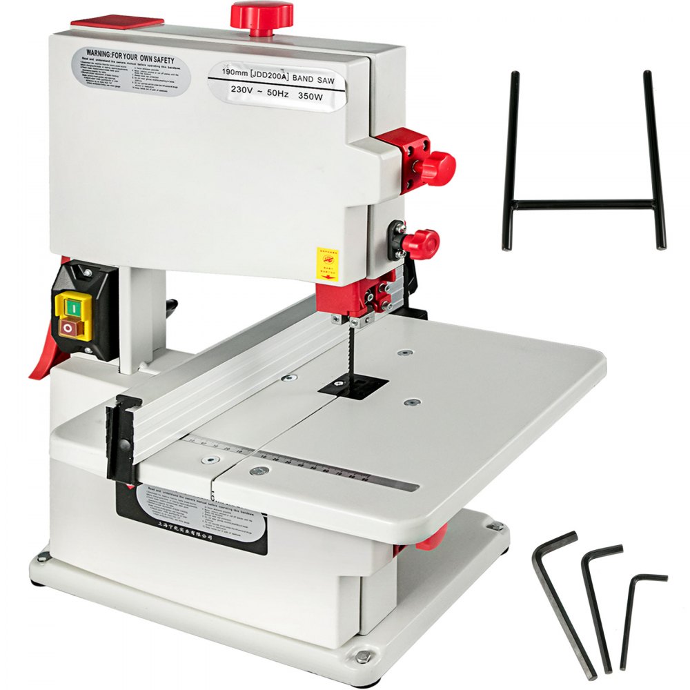 VEVOR 8 inch Benchtop Bandsaw 80mm Cutting Height Small Red Metal ...