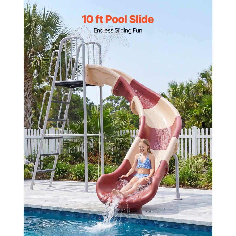 Built In Slide VEVOR Water Slide, Big 10 ft Outdoor Waterslide with Built in ...
