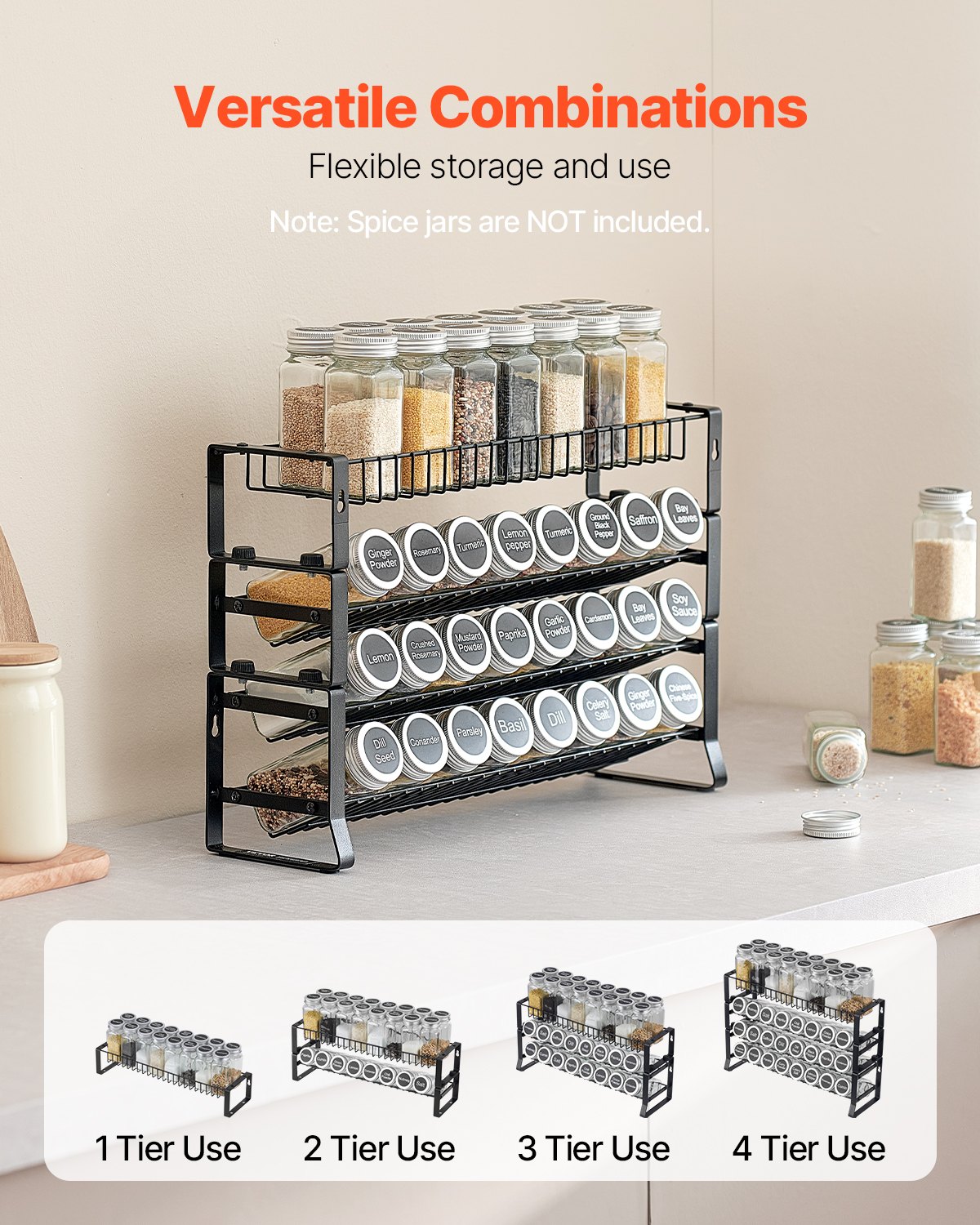 VEVOR Spice Rack Organizer for Cabinet – 15.8x10.7 in, Q195