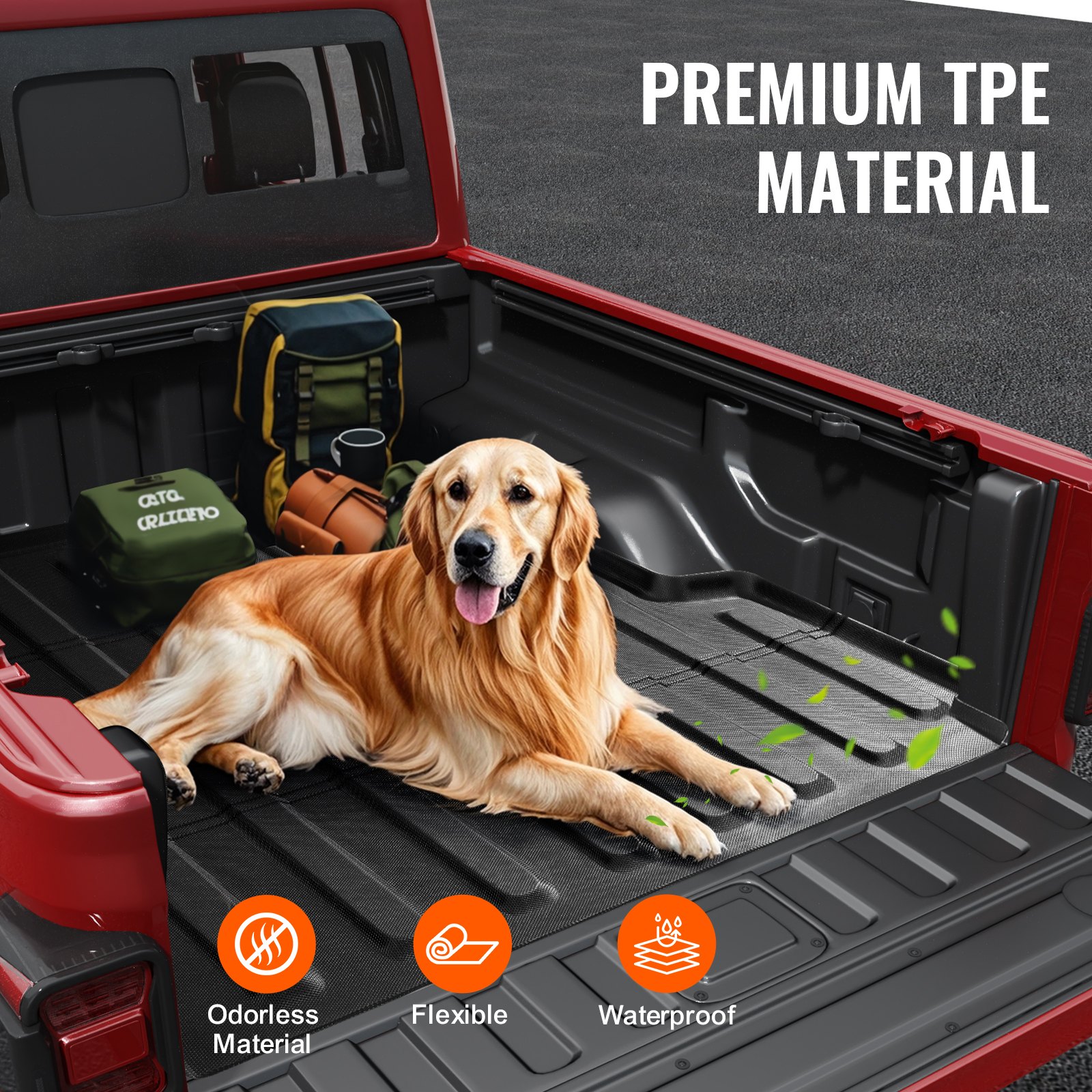 All Weather Floor Mats & Truck Bed Mat Fit For 2020-2025 Jeep Gladiator Jt Tpe Rubber Protection Front 2nd Row Floor Liners Cargo Liner 3 Pcs