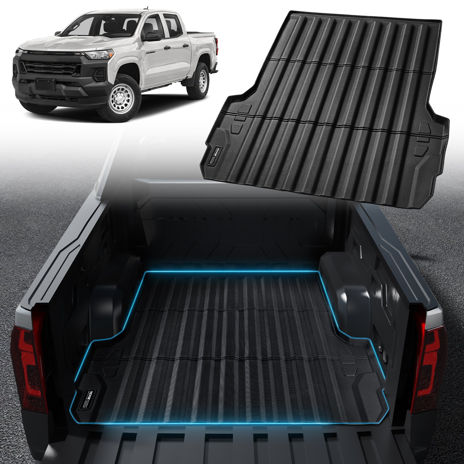 TPE Truck Bed Mat For 2023-2024 Chevy Colorado GMC Canyon Crew Cab 5ft Bed – All-Weather Liner