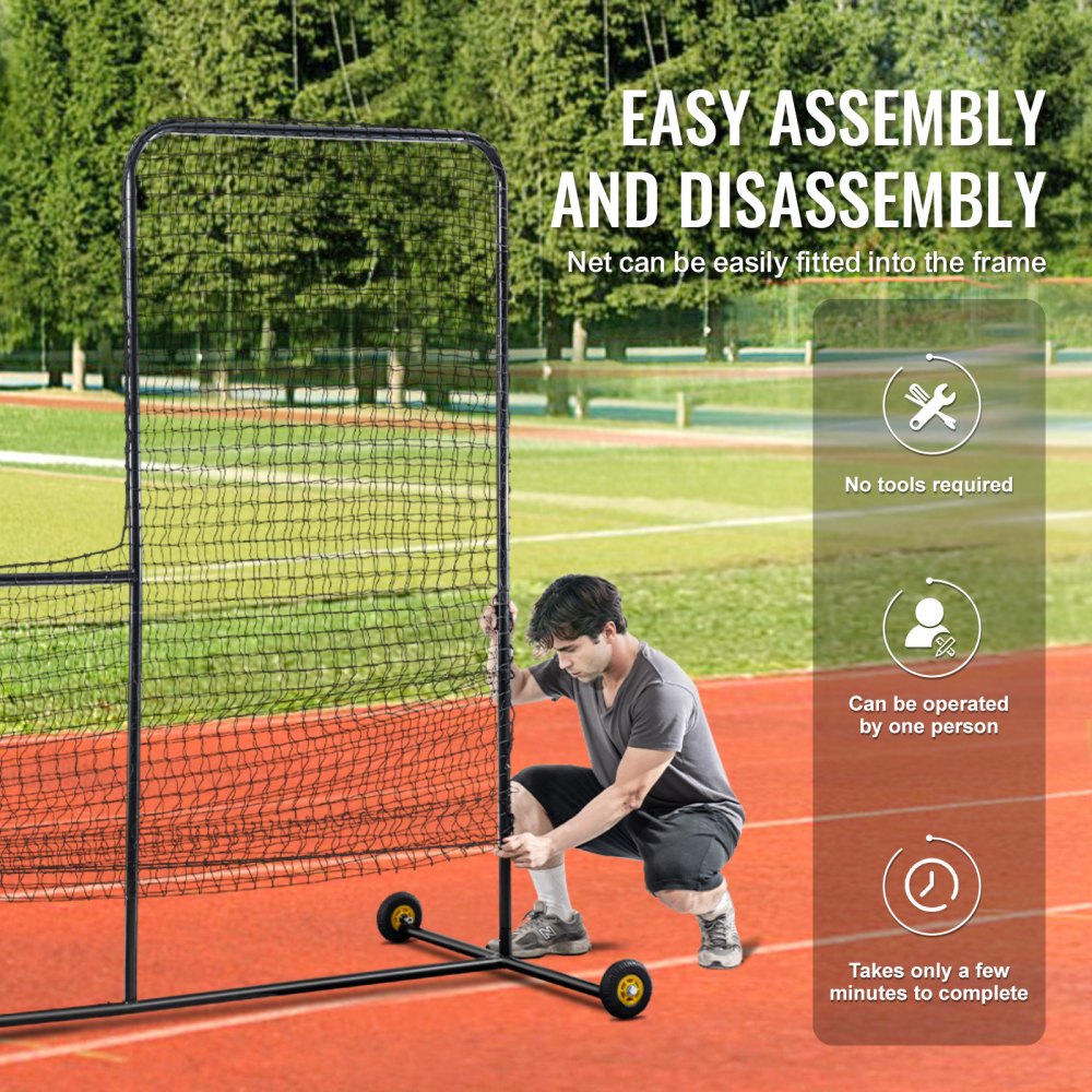 VEVOR L Screen Baseball for Batting Cage, 7x7 ft Softball Safety Screen ...