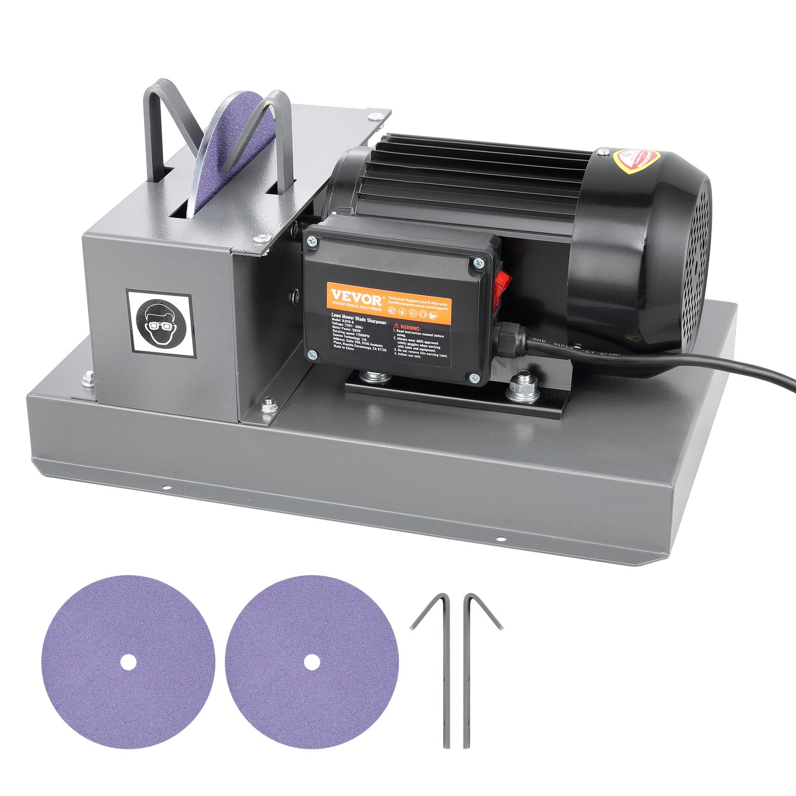 VEVOR Lawn Mower Blade Sharpener, 2/3HP 500W Lawnmower Blade Grinder ...