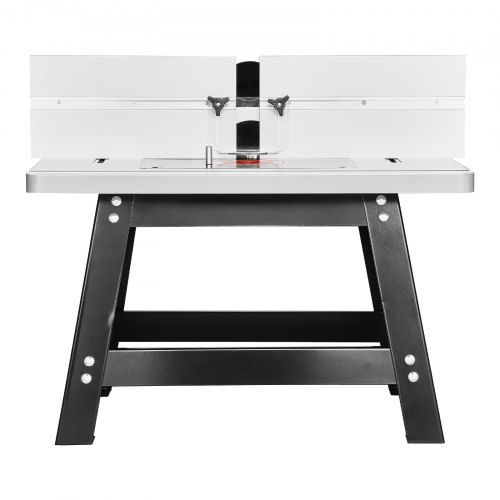 Steel Router Table Top Benchtop Router Table 24 in x 15.7 in with Fence MDF Top Dust ...