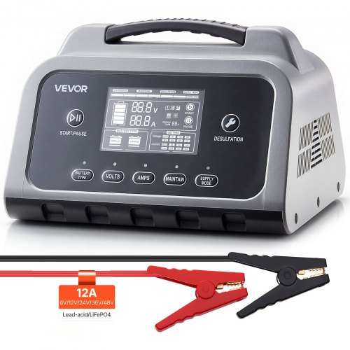 VEVOR 12 Amp Smart Battery Charger – 6V, 12V, 24V, 36V, 48V