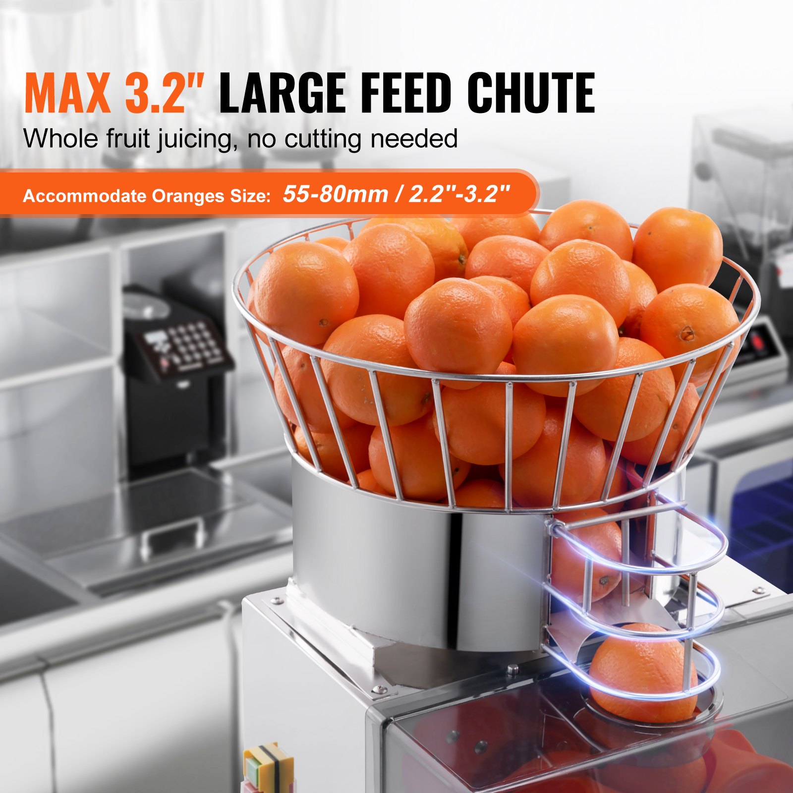 VEVOR Commercial Orange Juicer Machine, 120W Automatic Feeding Juice ...