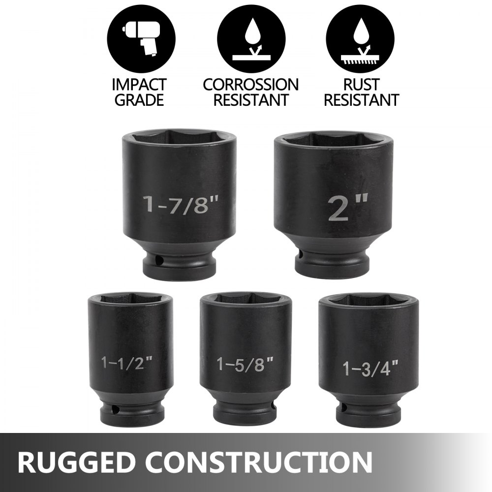 VEVOR Impact Socket Set 3/4 Inches 22 Piece Deep Impact Sockets