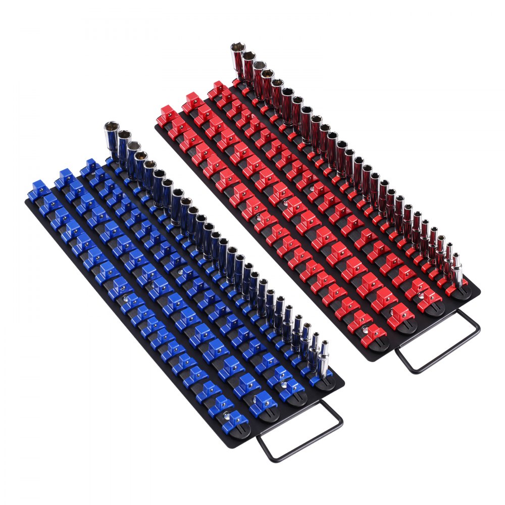 VEVOR Portable Socket Organizer Tray, 2PCS Metric & SAE Socket ...