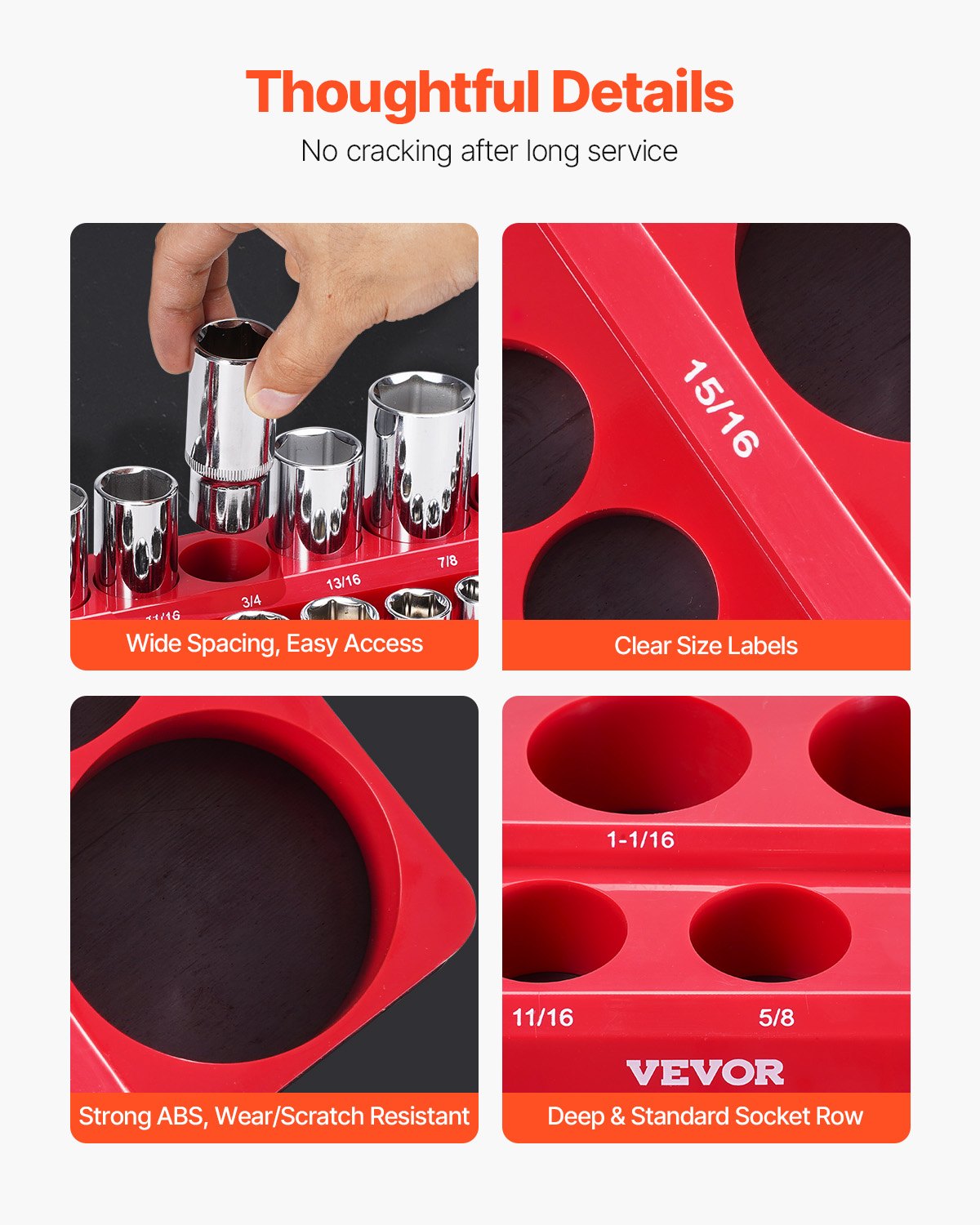 VEVOR Magnetic Socket Holder Set – 1/4