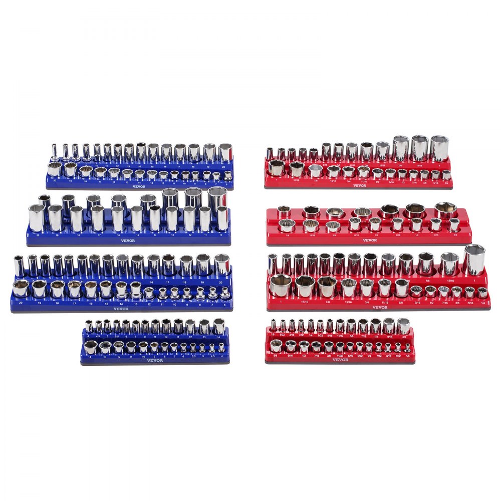 VEVOR Magnetic Socket Organizer Set - 8PCS Metric SAE Trays