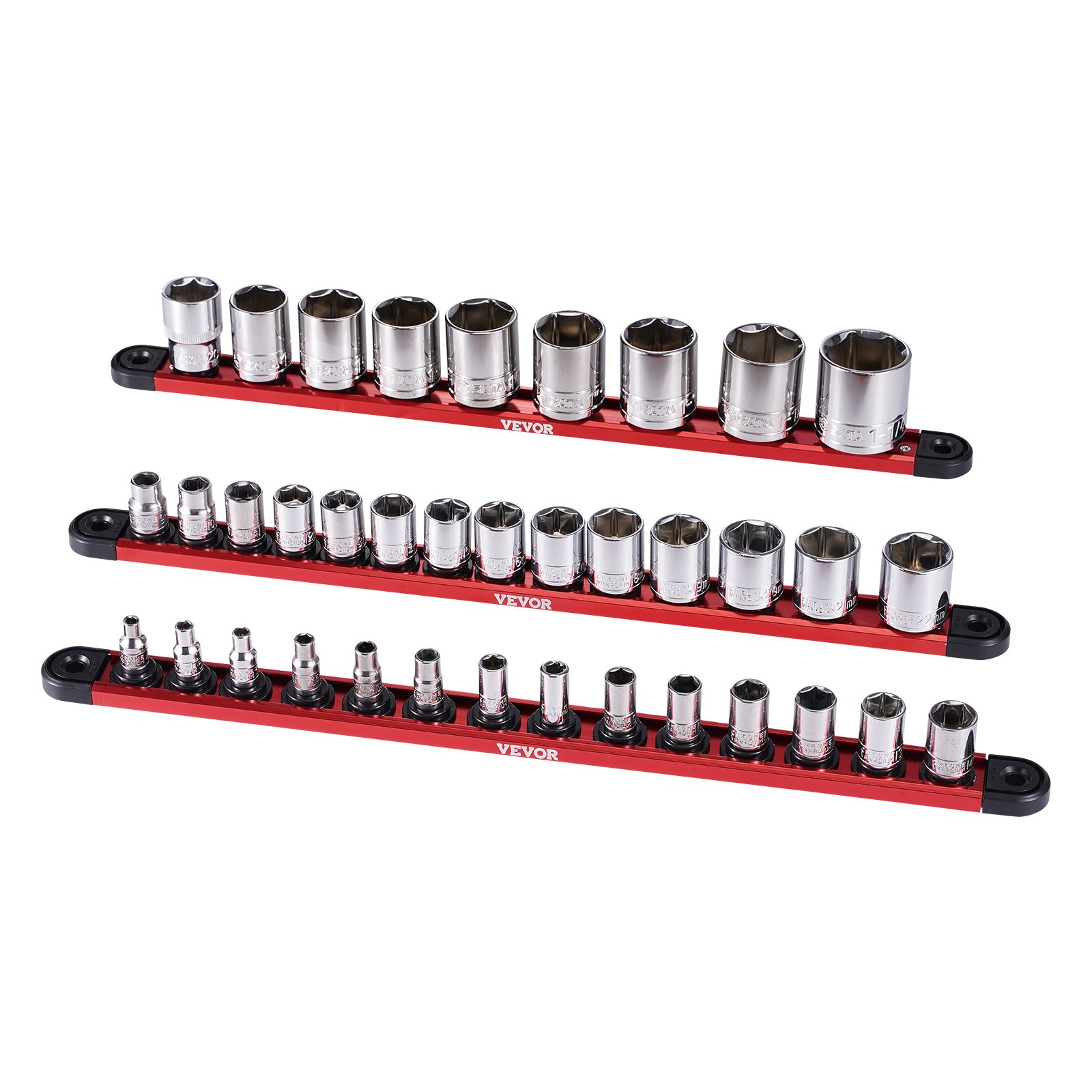 Rotating Socket Rail VEVOR Magnetic Socket Organizer — Rail Set 3PCS Holder