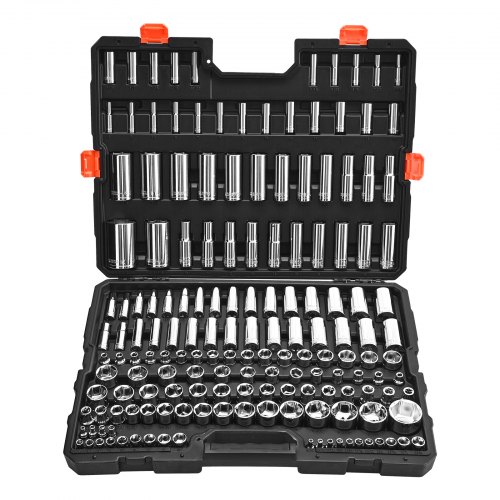 J・O VEVOR Socket Tool Kit – 163-Piece CR-V, 1/4 3/8 1/2 Drive