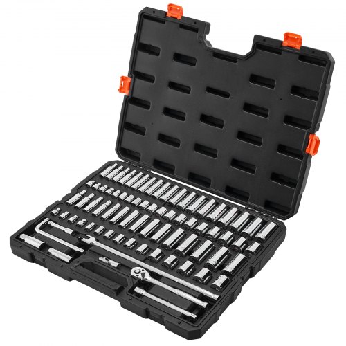 VEVOR 3/8 Ratchet and Socket Set – 76 Piece, HRC42-48