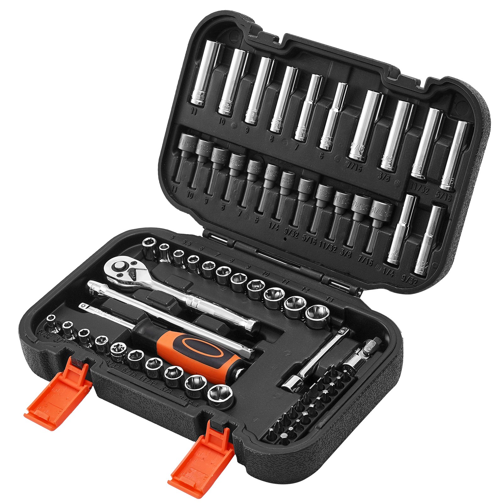 VEVOR 1/4 Drive Socket Set – 70 Piece, SAE & Metric, CR-V