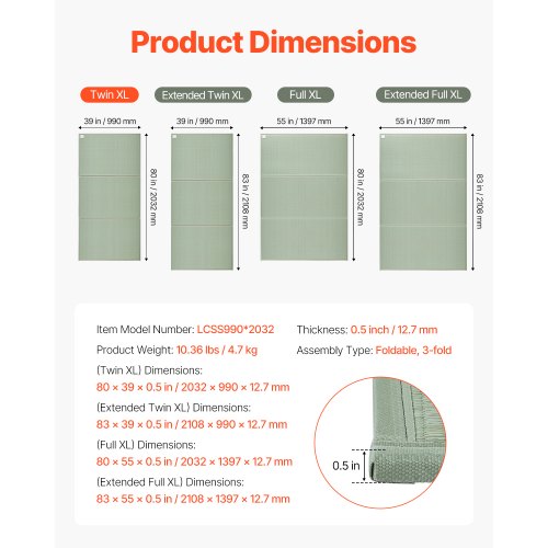 VEVOR Japanese Futon Mat – Twin Size Natural Rush Grass