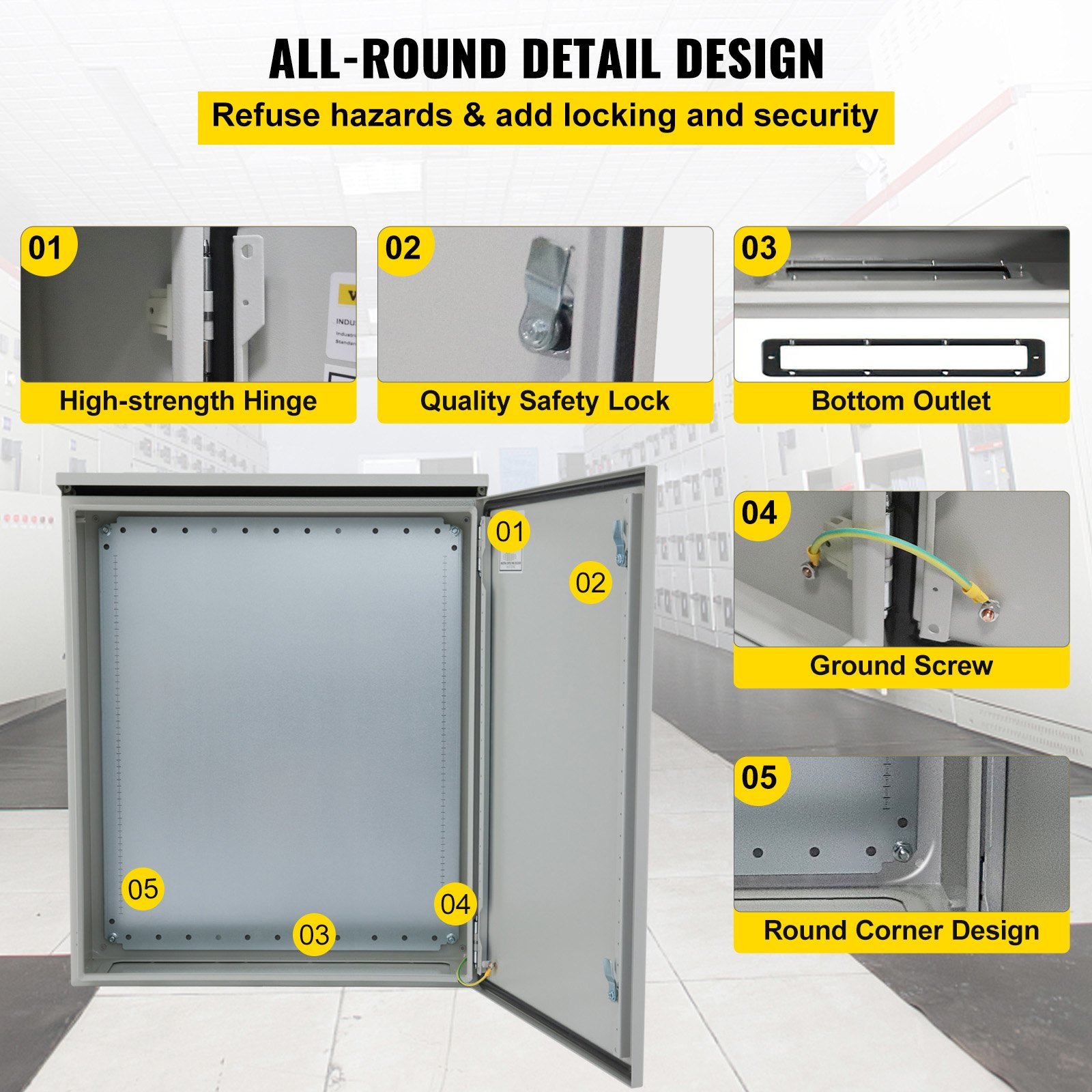 VEVOR Electrical Enclosure, 24x24x8in, Tested to UL Standards NEMA 4 ...