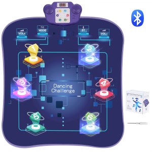 Tapis De Danse Musical Enfant 9 Flèches – 3 Modes De Jeu, Lumières LED, Cadeau Fille 3-12 Ans