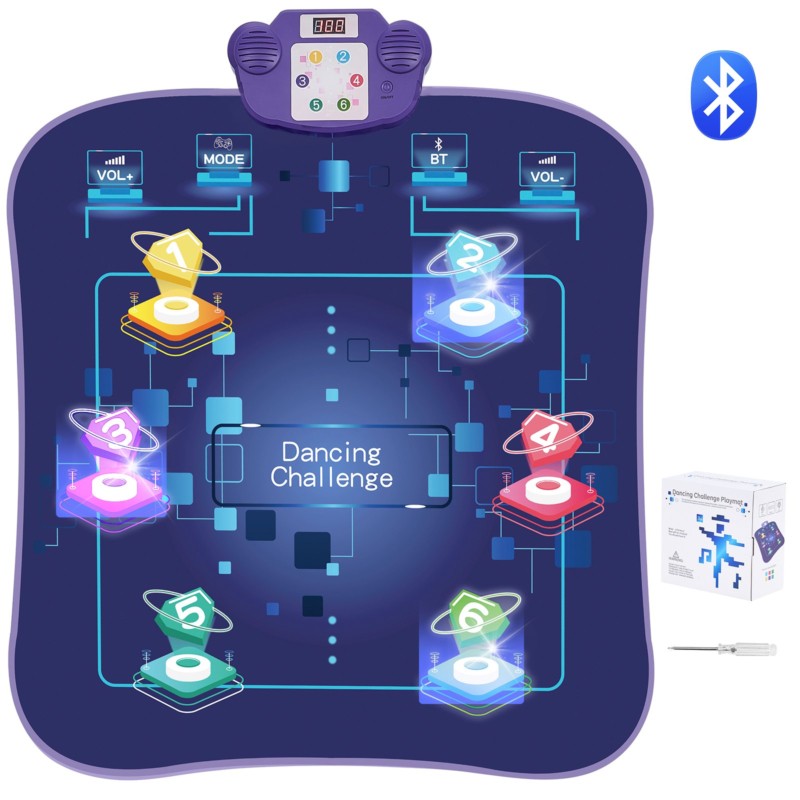 VEVOR Electronic Dance Mat – 6 Button, 4 AA, 4 Key Mode