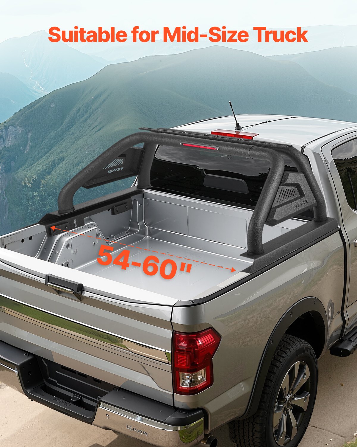 Roll Bar Racks VEVOR Truck Roll Bar with Lights – Adjustable 54–60