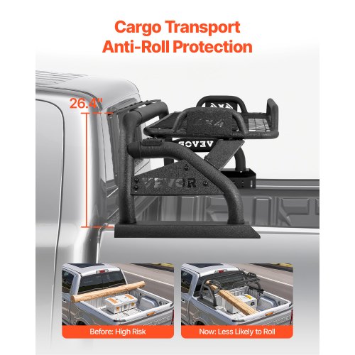 VEVOR Truck Bed Roll Bar Universal Chase Rack for Full-Size Pickup Carbon Steel main image 1