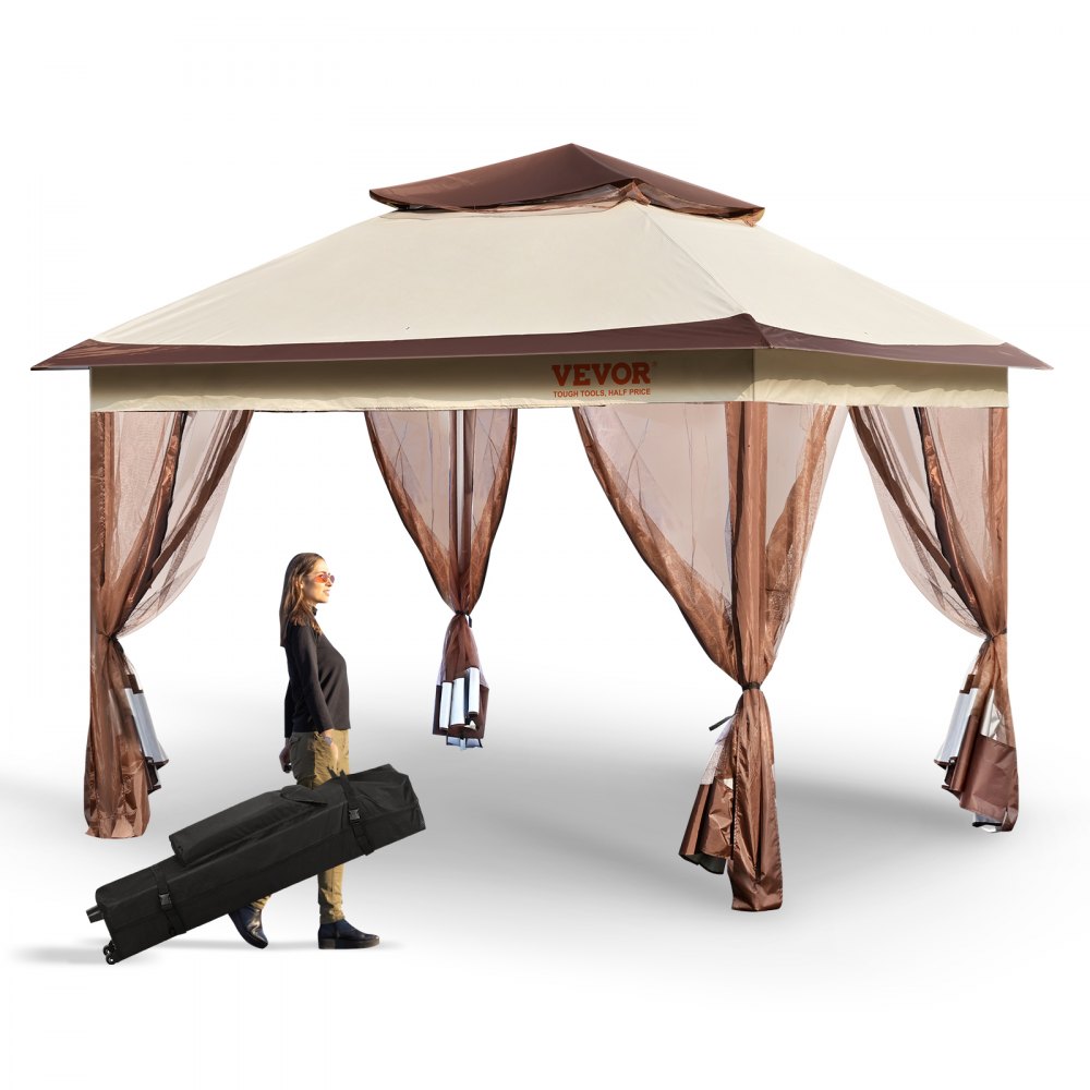 VEVOR Patio Gazebo, 11 x 11 FT Pop up Gazebo for 810 Person, with