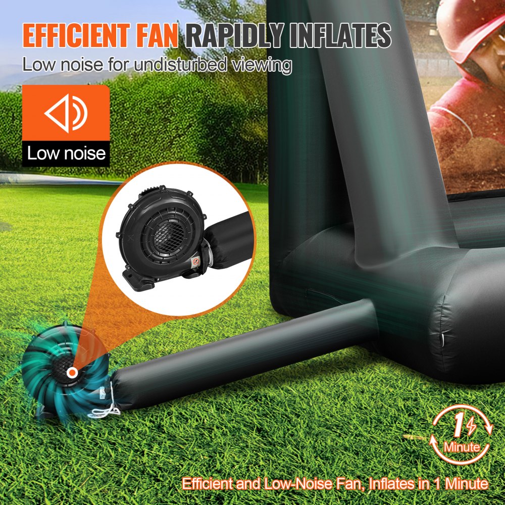 thumbnail interactive-video image 1 of VEVOR 24ft Inflatable Movie Screen – Outdoor Projector Screen With Blower – 600D Oxford Fabric 1 of 6