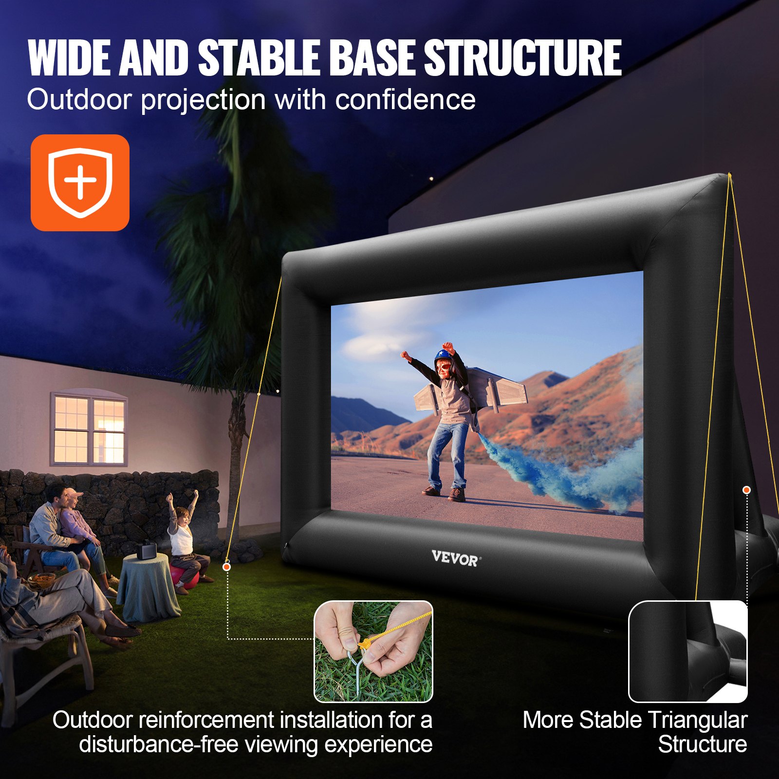 Projection Inflatables VEVOR Inflatable Movie Screen 24FT(288inch) Inflatable Projector Screen ...
