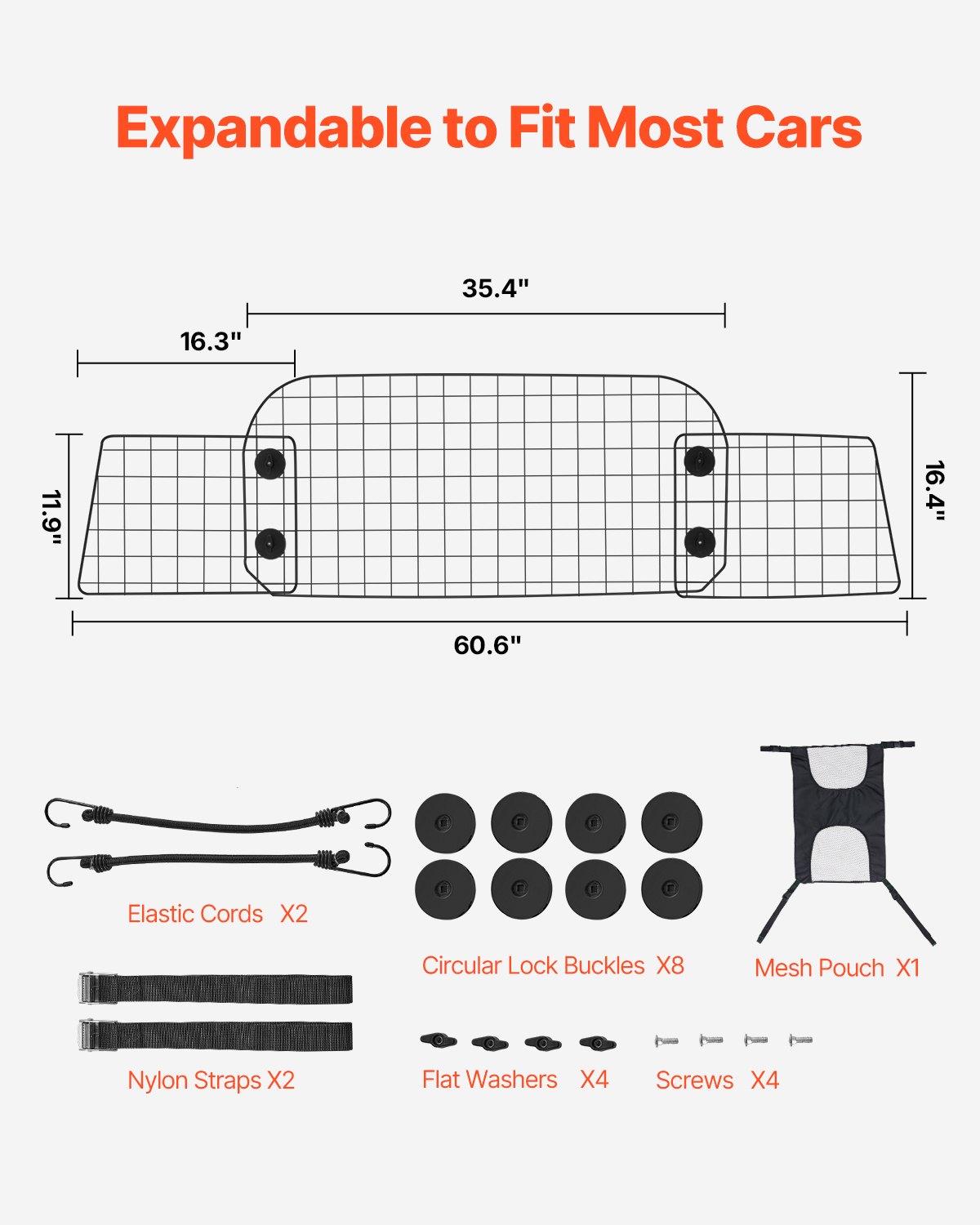 VEVOR Dog Car Barrier, 35.4