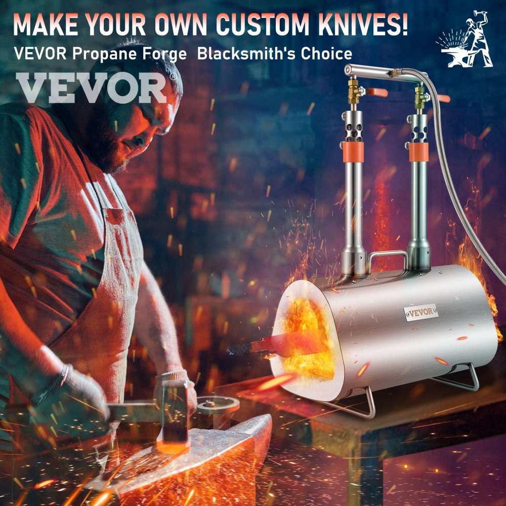 VEVOR Propane Forge Portable, Double Burner Tool and Knife Making ...