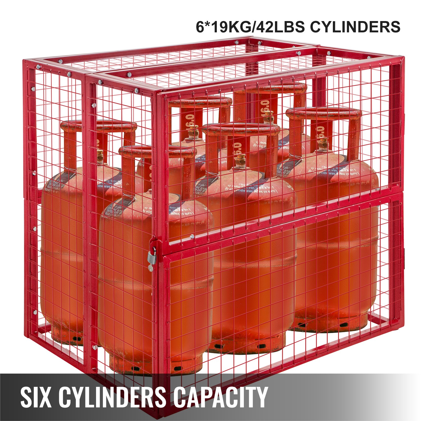Vevor Gas Bottle Cylinder Security Cage Propane 19kg Cylinders, 41''x32 ...