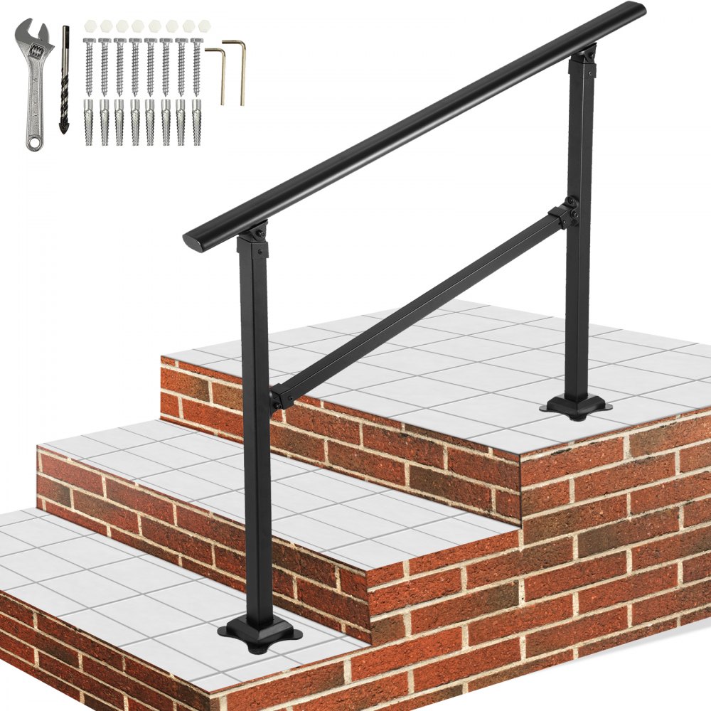 VEVOR VEVOR Outdoor Stair Railing, Fits For 1-3 Steps Transitional ...