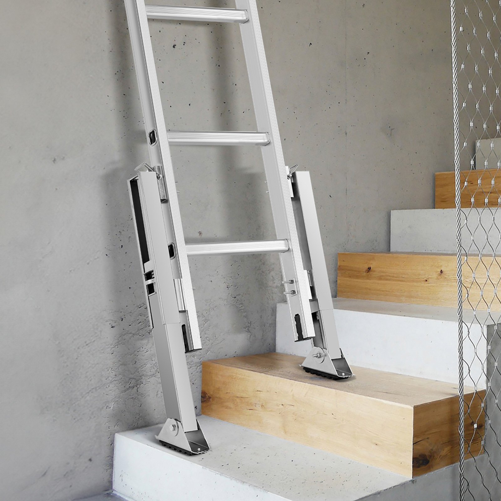Half Level Ladder VEVOR Ladder Levler, 11.4 inch Expansion Length Steel Ladder Leveling ...
